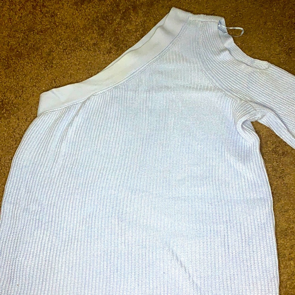 Light blue one shoulder sweater